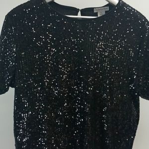 Black Sequins Top